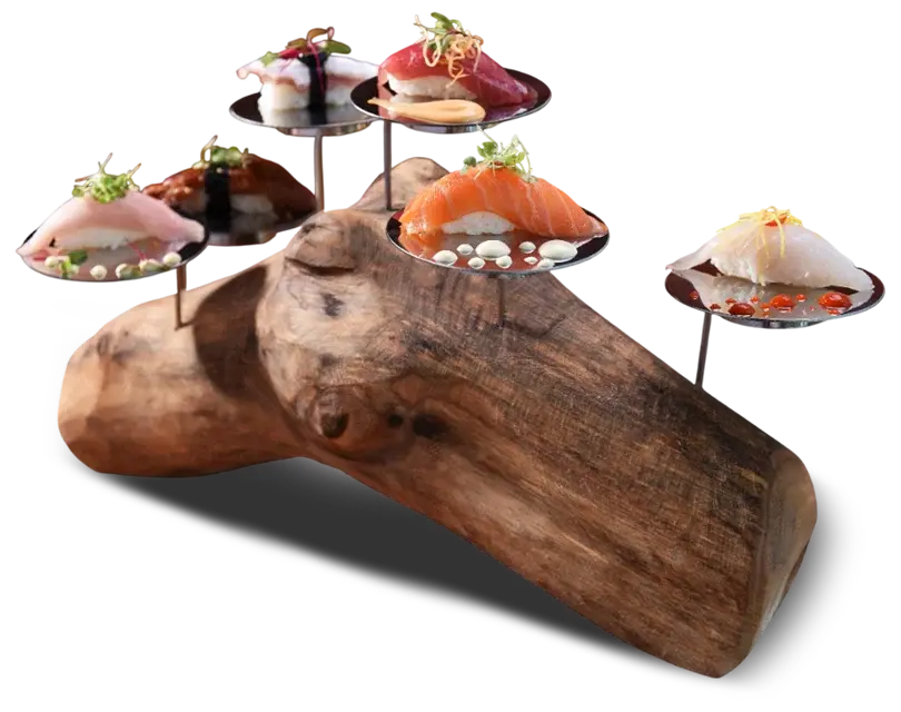 variedad de nigiris en Tora Tulum